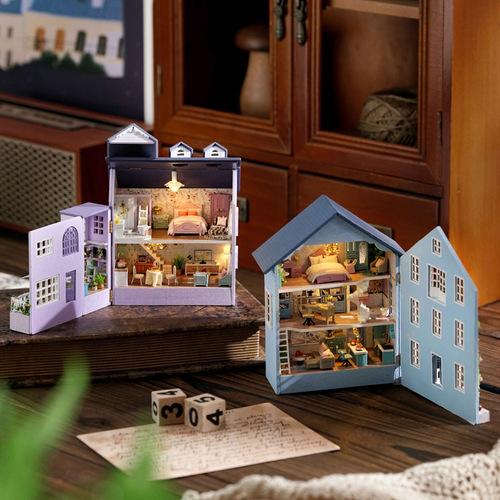 Zhiquwu diy cabin Molan Manor-Happiness Manor wooden handmade can be opened and closed homemade multi-layered gifts for women