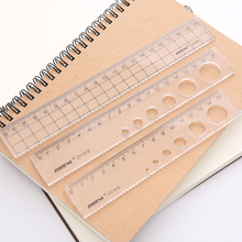 中小学生用直尺日韩简约创意15cm20cm透明多功能尺子卡通文具批发