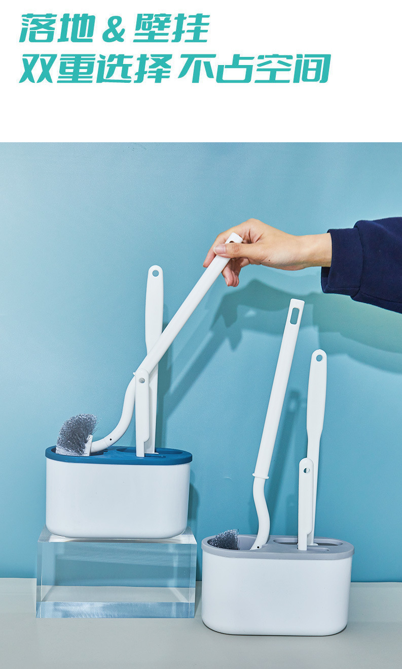 Japanese-style wall-mounted toilet brush set, bathroom toilet brush without blind spots, long-handled soft-bristled cleaning brush, household daily necessities pic 10