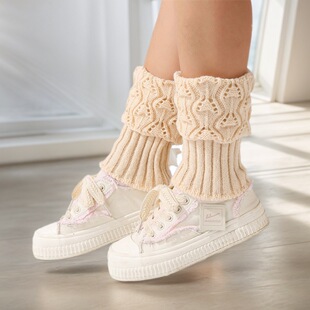 Factory in stock wholesale turn-over socks short small fish mouth foot cover hollow leg boot cover wool leg cover warm decoration