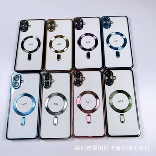 Suitable for Samsung S26Ultra electroplated A57 transparent mobile phone case S25FE magnetic A37 with lens film A17 soft shell