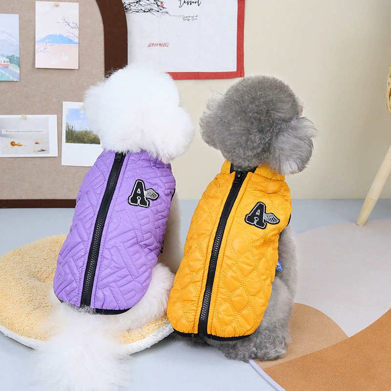 2023 осенне-зимняя новая собака с открытым воротником на груди и хлопковой подкладкой куртка для домашних животных на молнии теплые ноги