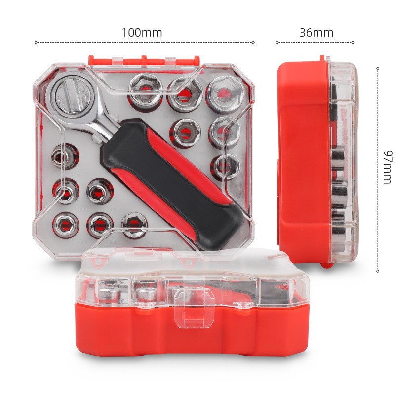 套筒组合套装小飞中飞套筒头子套筒棘轮扳手套管汽修工具套装