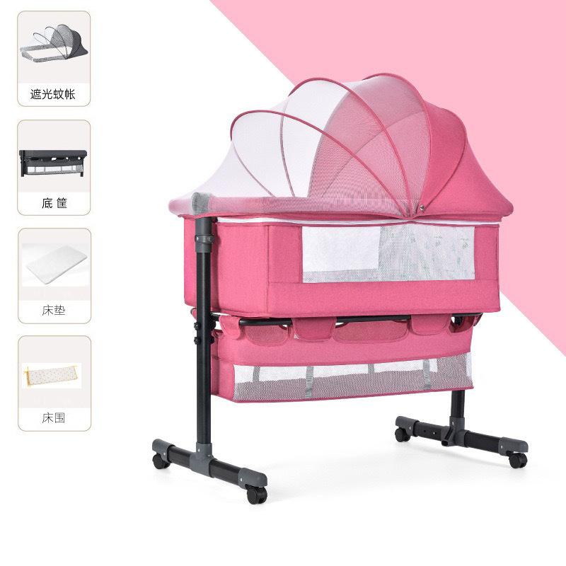 Cama multifuncional para recién nacidos, cama grande, cama para bebés, cuna plegable, elevación móvil y portátil image 18