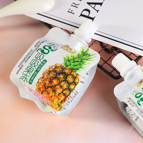 Box wholesale leisure social media snacks independent bagged 88g fruit pudding coconut fruit particles slurp jelly