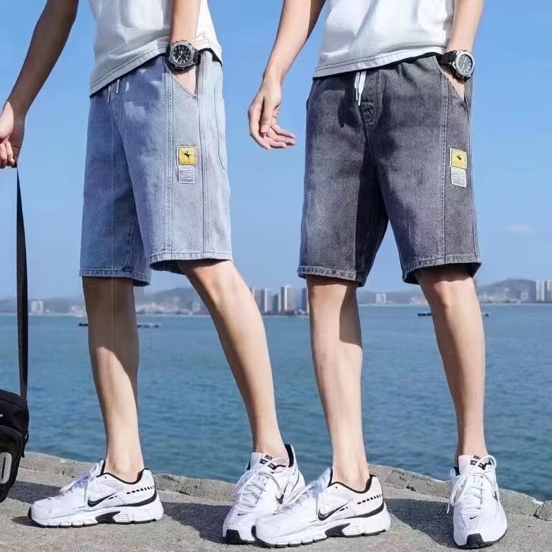 Pantalones vibe de la calle principal, ropa de moda para hombres, diseño de correas, jeans micro-up con cremallera, herramientas abiertas, pantalones de pierna recta