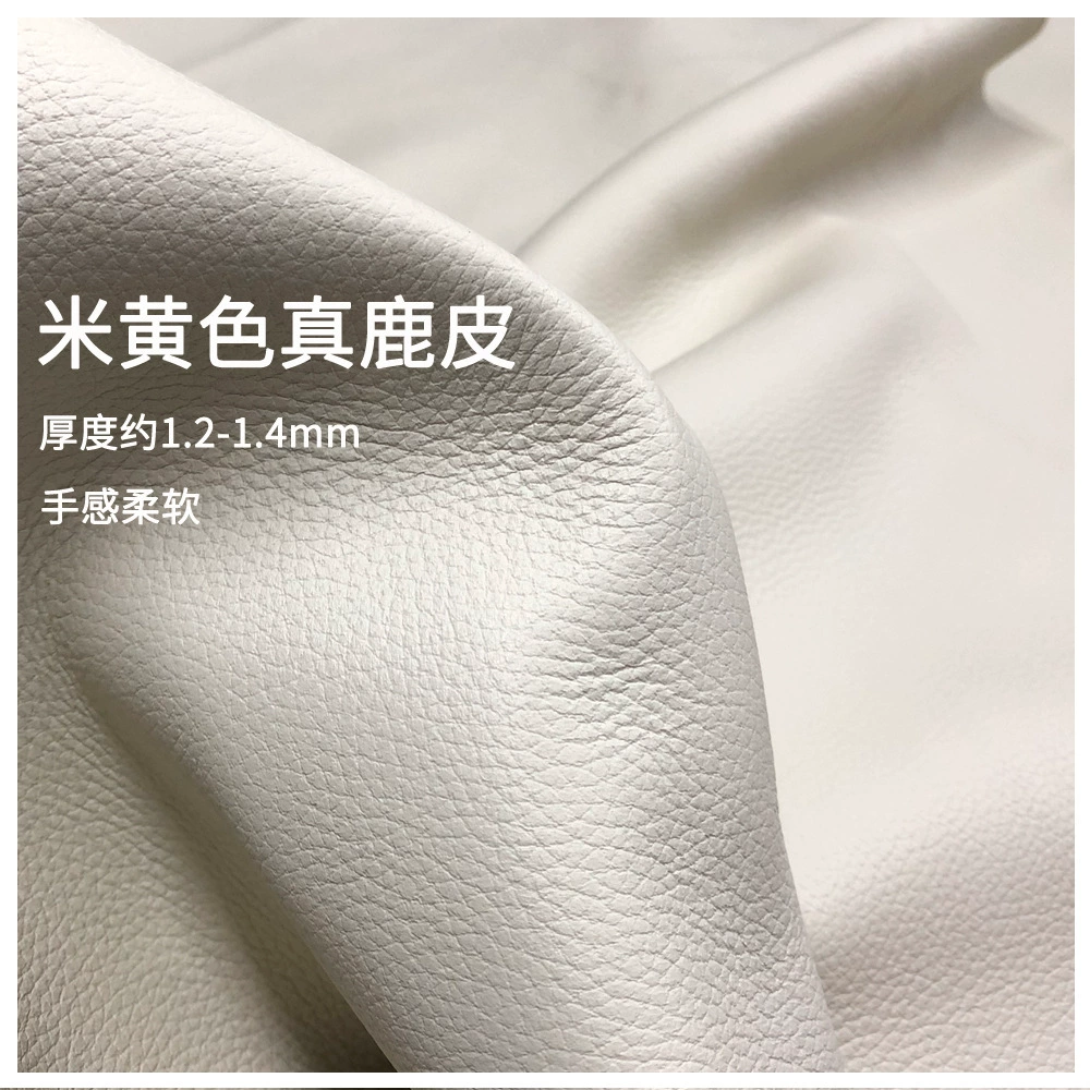 Новый первый слой кожаной ткани целые настоящие оленьие шкуры бежевые сумки для одежды кожаные мягкие 1,3 мм