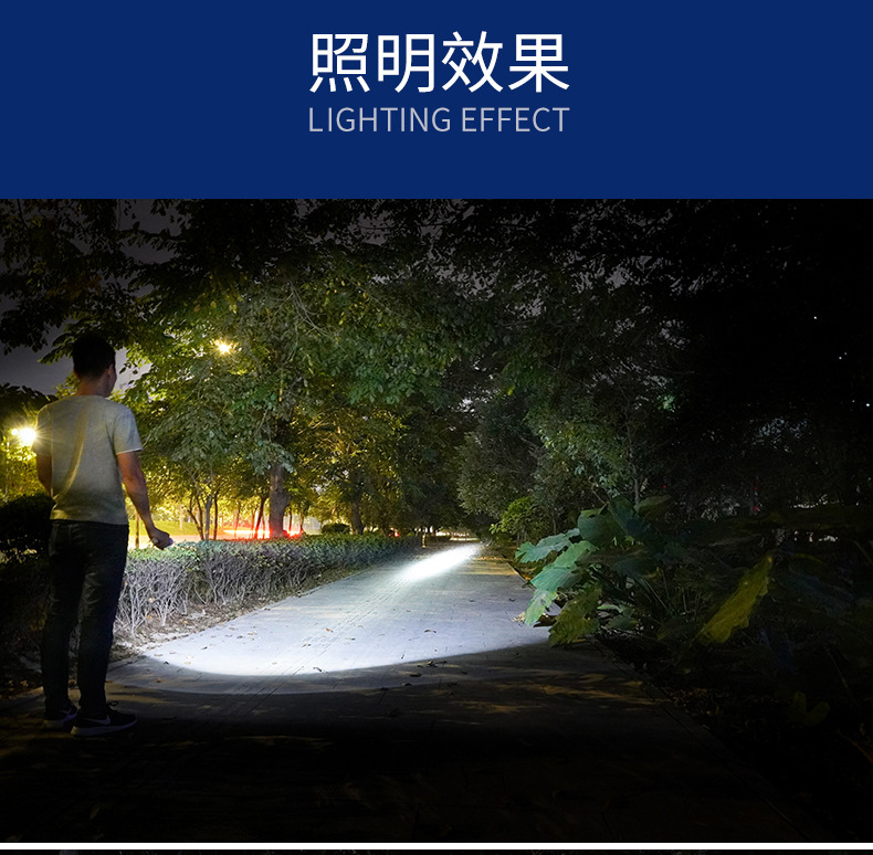 Kang Ming multifunctional LED flashlight super bright lighting lithium battery charging USB cross-border foreign trade gifts strong light KM-D8002