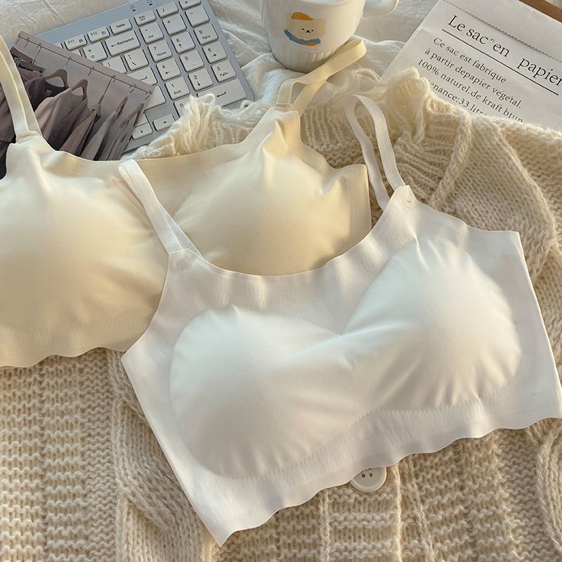 원활한 아이스 실크 속옷 여자 여름 스포츠 모임 소녀 브라 학생의 통기성 작은 카미솔 조끼