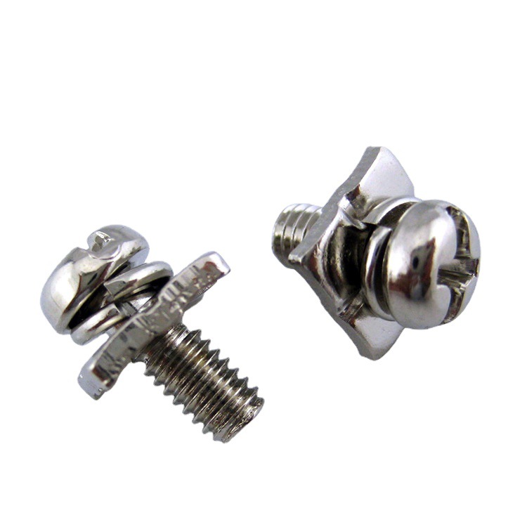 十一字复合槽组合螺丝 盘头三组合螺丝PM/SQW5*14.5