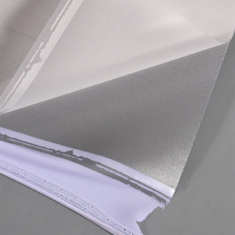 厂家服装反光布料 银白双面弹力反光布 针织底弹力双面亮银反光布