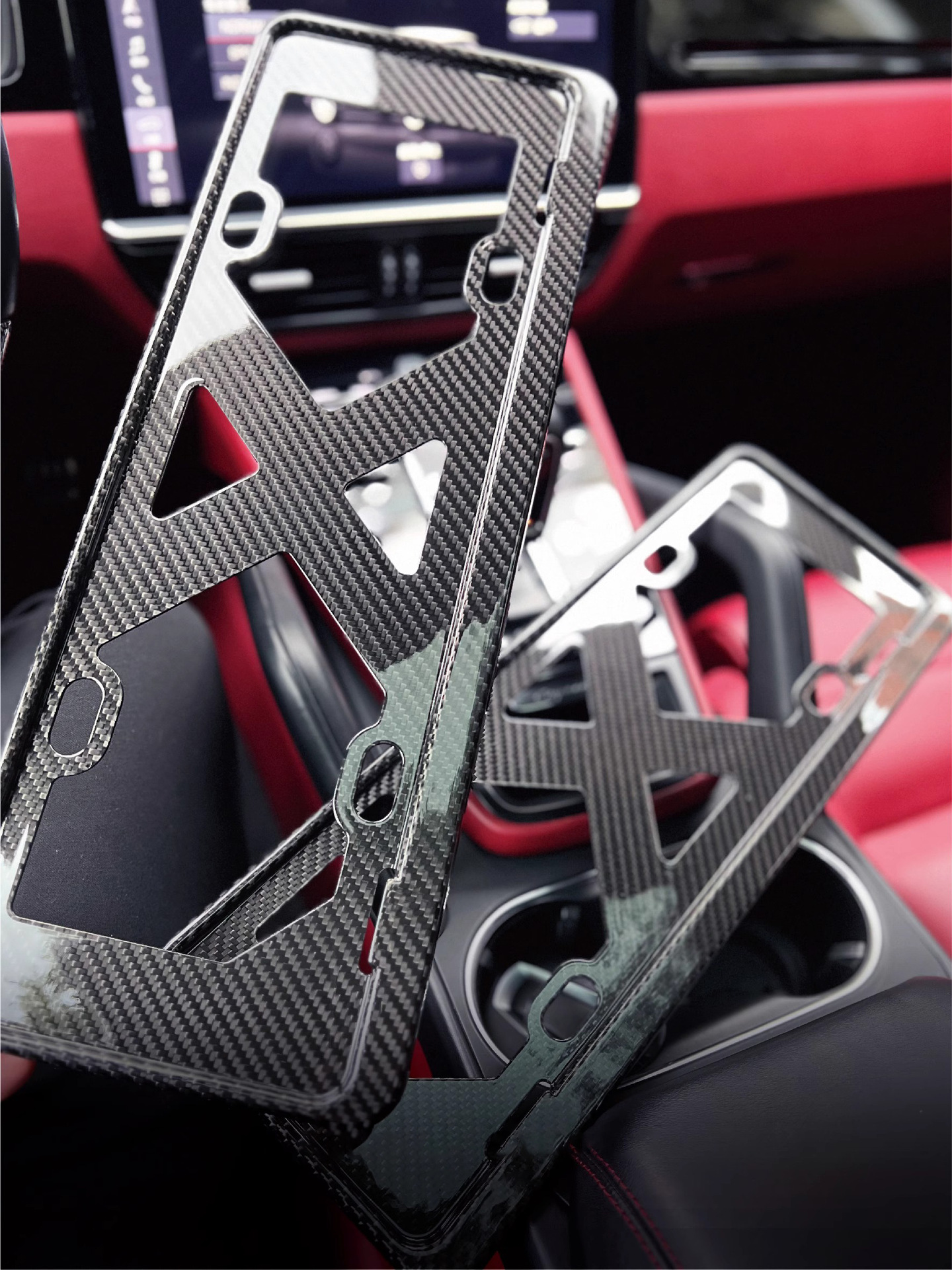 Suitable for Porsche Real Carbon Fiber License Plate Frame Tucayenne macan911 Panamera 718 Taycan