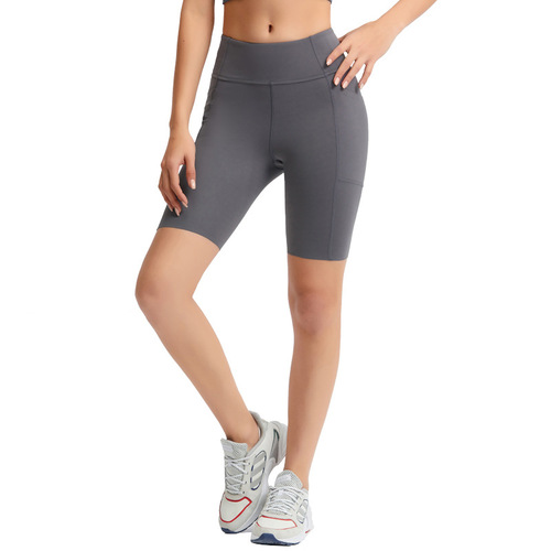 Merillat Merillat  Brushed Nude Four-quarter Yoga Pants Running Sports Side Pocket Shorts