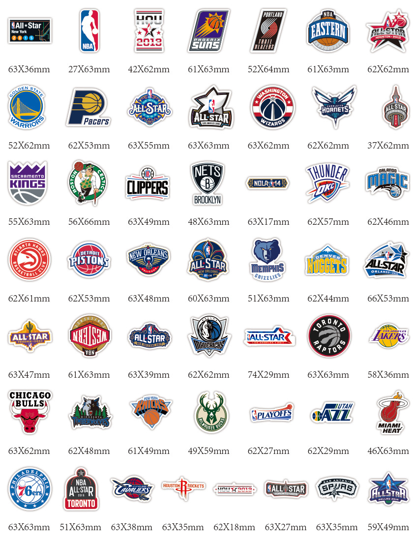 50张NBA球队LOGO贴纸篮球队队标笔记本水杯行李箱防水diy装饰贴纸-阿里巴巴