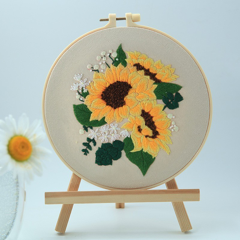 Pintura colgante hecha a mano Paquete de material de bricolaje de flores y plantas bordadas en inglés Serie de mariposas de flores bordadas en 3D Lu Pintura básica para principiantes