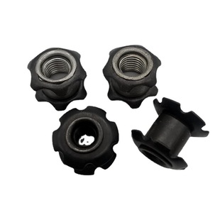 Factory Direct sales plum shrapnel black plated round nut 17.2 mmxM6,M8, inside nut price is favorable