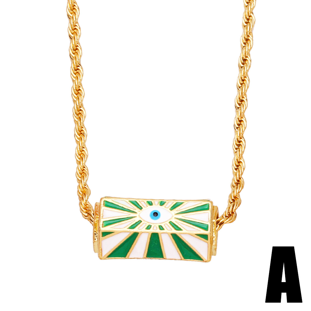 2022 new devilu0027s eye copper gold-plated dripping oil necklace