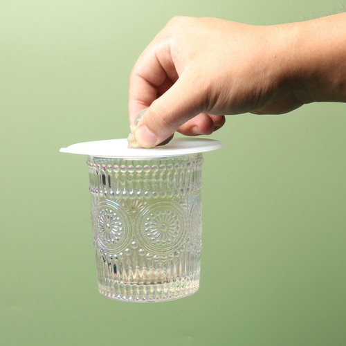 New Skeleton Head Cup Cover, Round 11cm Transparent Dustproof and Pestproof Sealing Cover, New Silicone Cup Cover