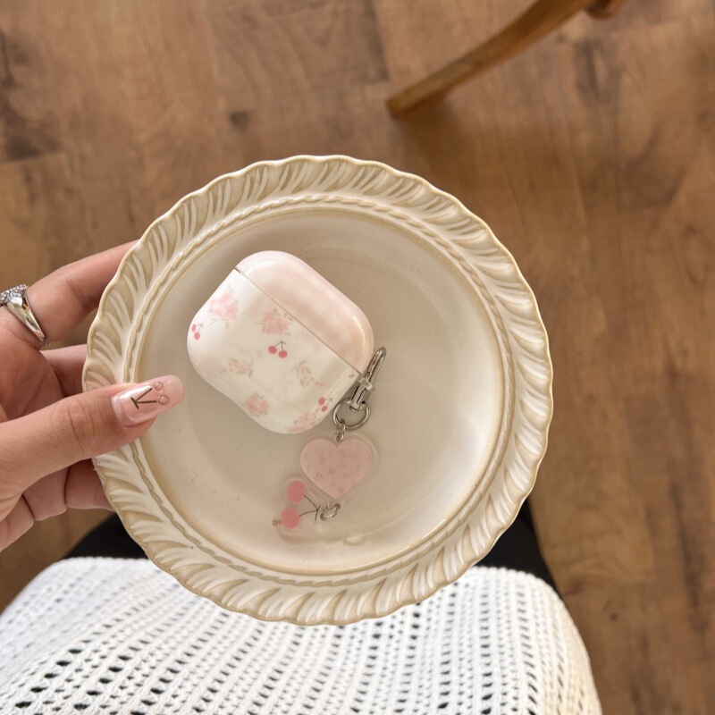 Ins Floral Cherry AirPods 4Th Generation Headphone Protective Cover Suitable for Apple Headphones 3Rd Generation Charging Compartment Shell Pro2