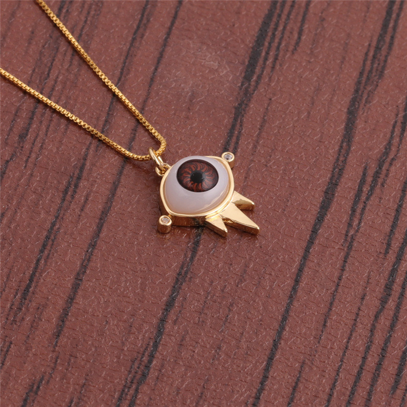 Wholesale Dripping Evil Eye Copper Zircon Pendant Necklace