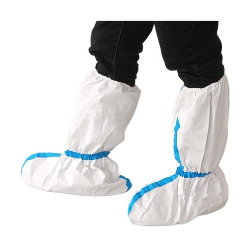 SF一次性无纺布鞋套 PPE系带透气膜高筒靴套加厚防水防油防尘耐磨
