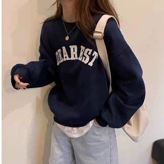 半高领2025早秋加绒加厚中长款卫衣女秋冬新款宽松减龄印花百搭遮