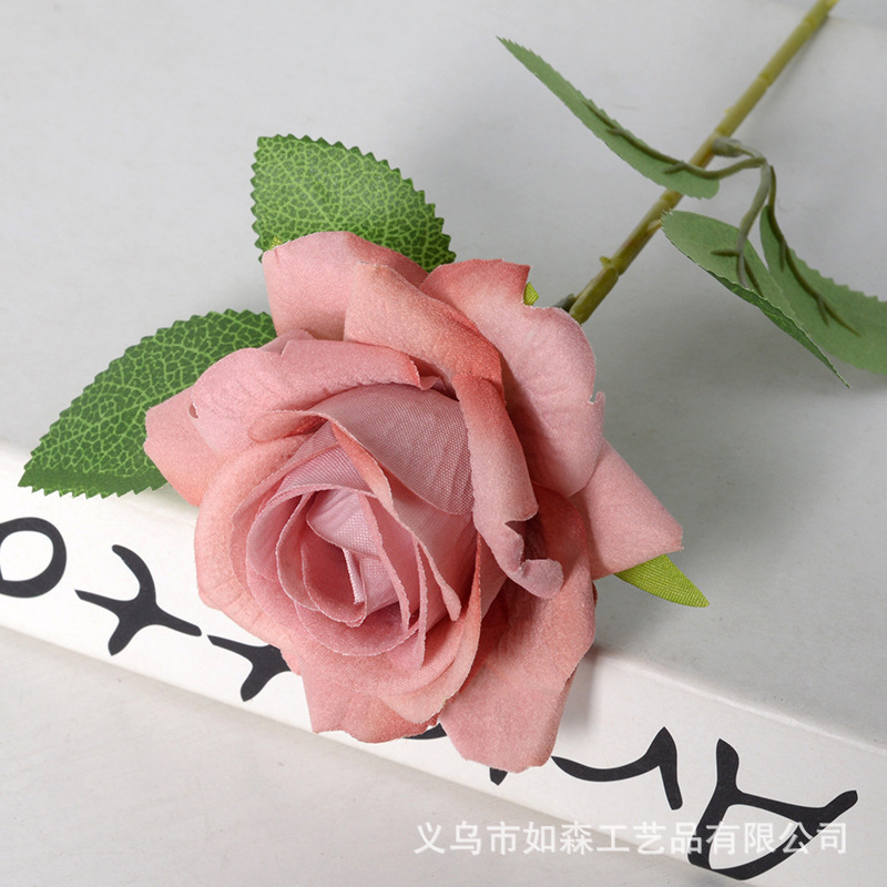 模造ベルベットバラ一本造花人工花ウェディングホームバレンタインデー装飾高級感花束壁|undefined