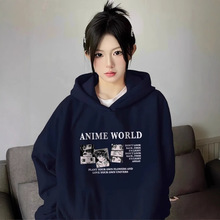 卫衣女加绒连帽秋冬季新款宽松高级感外套校园风小众设计感上衣女