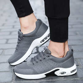 跨境热卖AIR气垫运动男鞋圆头系带飞织休闲运动鞋冷粘鞋跑步鞋男