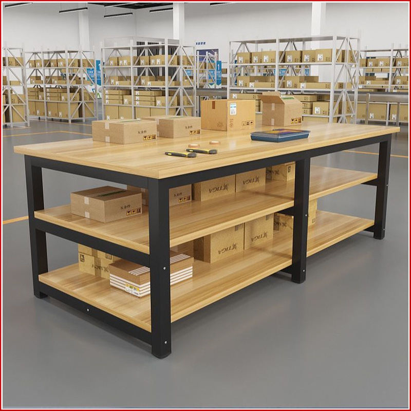 工作台双层快递打包台包装桌操作台流水线工厂车间工作台实验台桌
