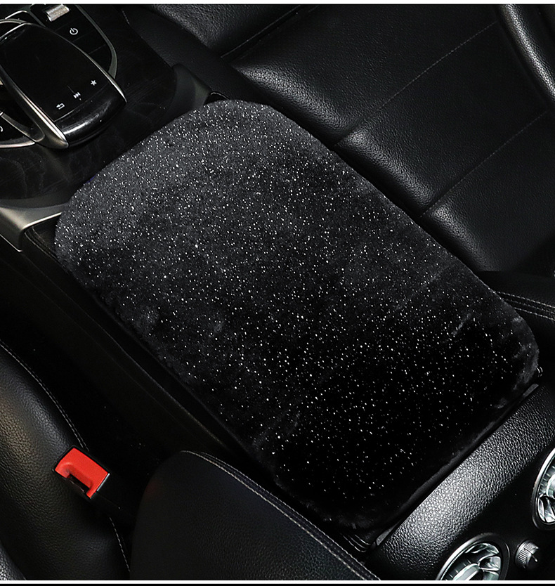 Steering wheel cover car handle cover starry sky winter mink plush warm winter armrest box cushion car seat rear seat