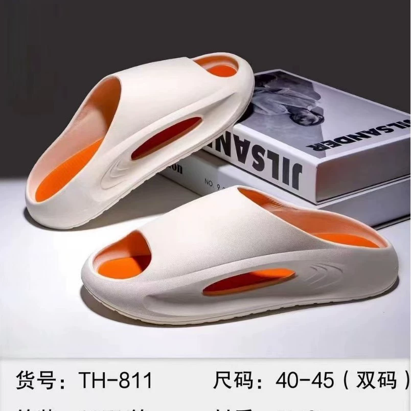 Сплошной цвет летний тренд наружная спортивная толстая подошва нескользящие пляжные холодные тапочки для дома мужчины оптом