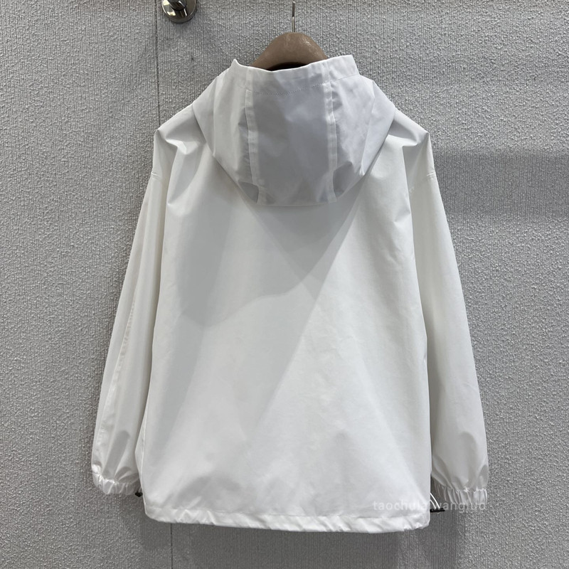 白色连帽长袖冲锋外套女 气质运动风宽松百搭拉链开衫秋 ZW63303|undefined