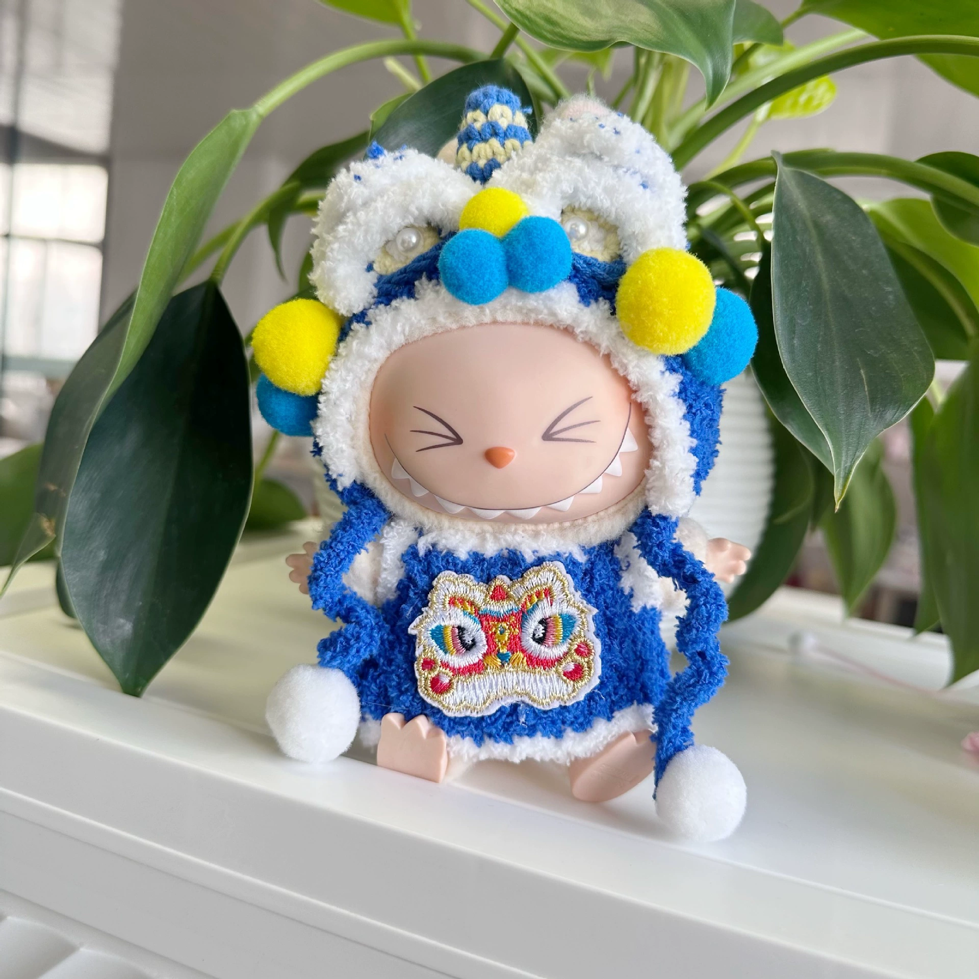 Одежда только] одежда кукол rabbu, Новогодняя одежда LABUBU, ручная работа, костюм львиной танца милый