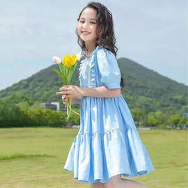 女童连衣裙夏装薄款2024新款儿童洋气女孩公主裙大童夏季韩版裙子