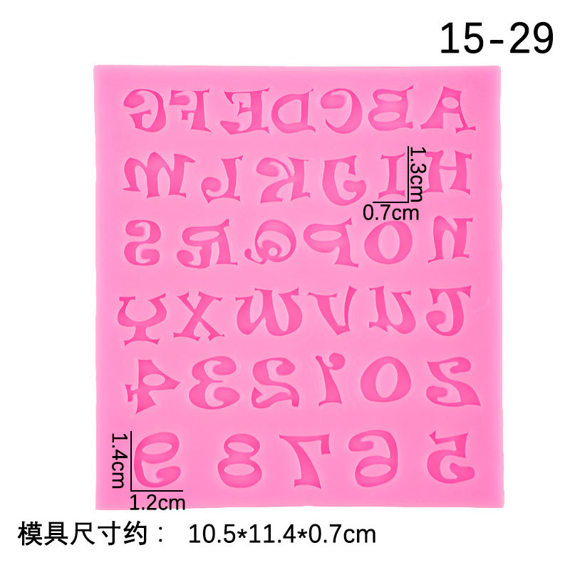 Número de letra molde de silicona cristal epoxi mayúscula llavero colgante arcilla decorativa molde de silicona