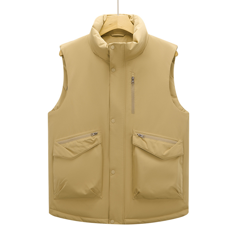 Montaña multi-bolsillo sin mangas hombro cross-border chaleco de arroz blanco herramientas al aire libre chaleco de plumón hombre de alta gama personalizado