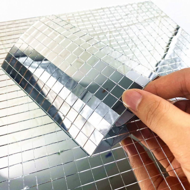 Samoprzylepne mozaikowe soczewki szklane DIY Home 3D wodoodporne dekoracje ślubne naklejki ścienne KTV odblaskowe kule_voghion.com