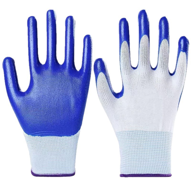 Guantes de Trabajo de Nitrilo Semirecubiertos Resistentes al Aceite
