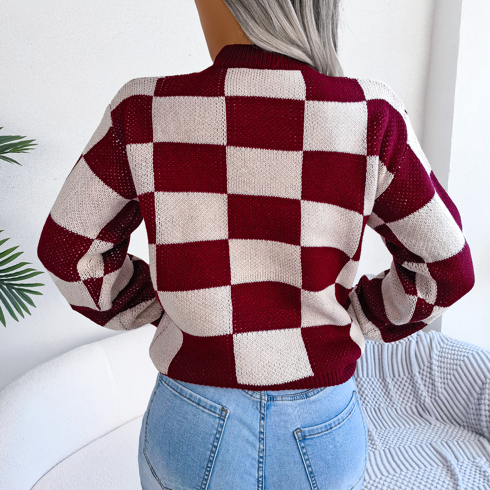 Women's Sweater Long Sleeve Sweaters & Cardigans Casual Lattice display picture 7