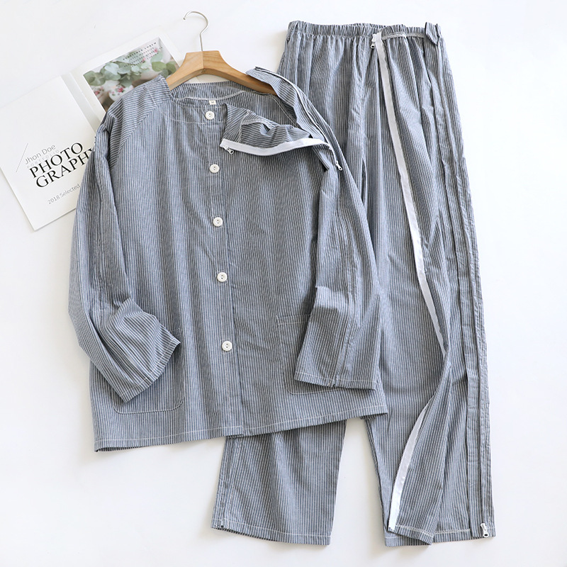 Spring and Autumn Cotton Breathable Care Clothes for Paralyzed Bedridden Elderly, Dialysis-Specific Clothing, Easy to Put on and Take Off for Fracture Patients, Rehabilitation Spring and Autumn Cotton Breathable Care Clothes for Paralyzed Bedridden Elderly, Dialysis-Specific Clothing, Easy to Put on and Take Off for Fracture Patients, Rehabilitation