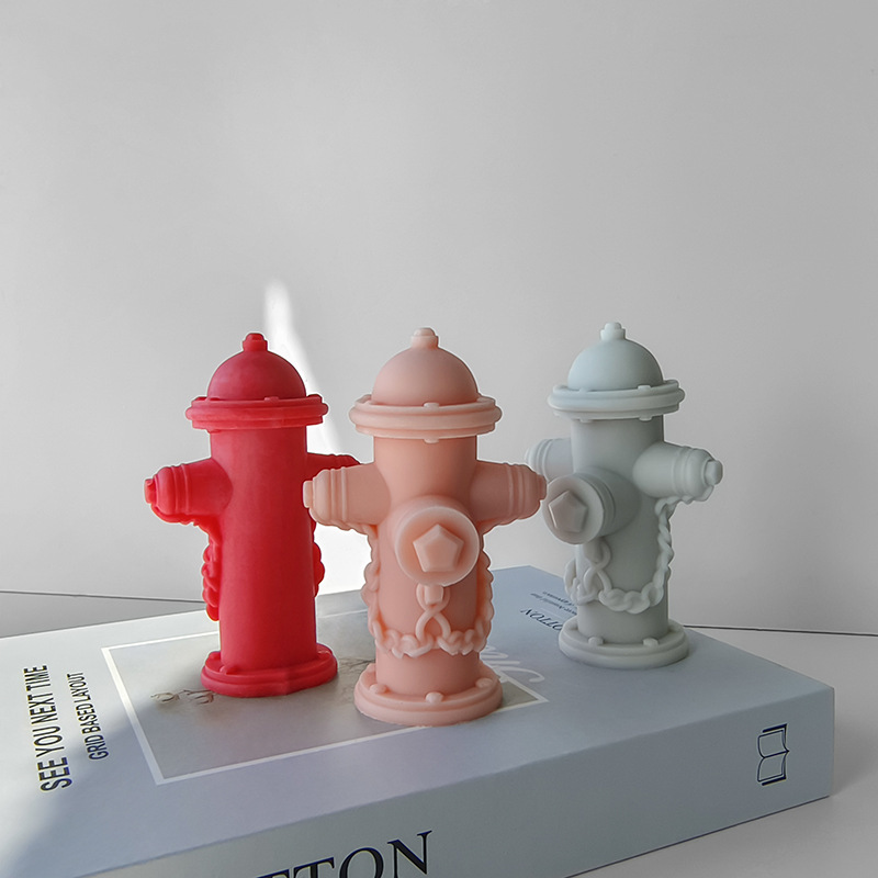 Nueva simulación 3D tridimensional boca de incendios molde de silicona aromaterapia vela yeso epoxi herramienta abrasiva DIY accesorios de la foto