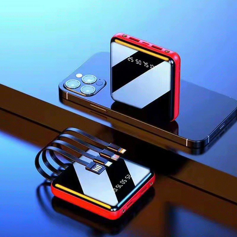 Cuatro líneas de alta capacidad de viaje al aire libre portátil tesoro de carga pantalla digital inteligente LED compartido fuente de alimentación móvil