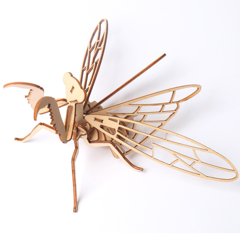 Madera múltiples insectos 3D rompecabezas de los niños juguetes educativos avanzados montaje creativo modelo