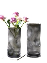 异形欧式创意曲线透明玻璃花瓶客厅餐桌软装摆件水培干鲜插花器