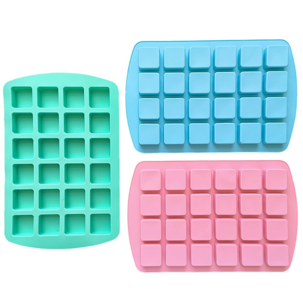 24 molde de silicona cuadrado molde de hielo casero modelo cuadrado de chocolate de nougat 673