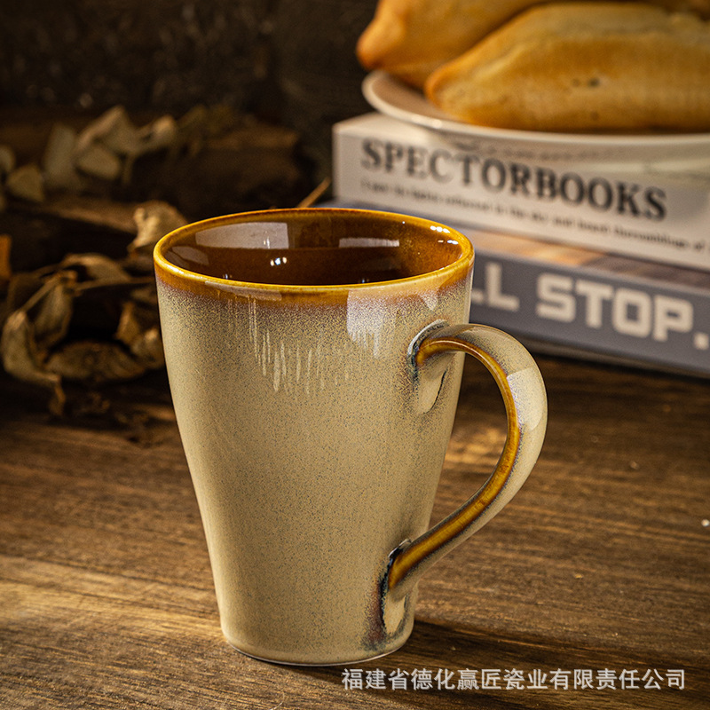 Transfronterizo LICANG Nórdico creativo de cerámica doméstica taza de oficina taza de té taza de desayuno grande cinta esmaltada