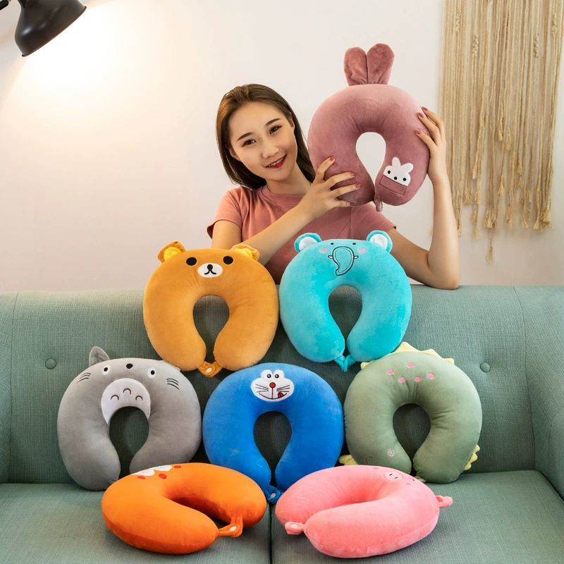 Симпатичная мультяшная подушка для шеи U-образная игрушка плюшевая игрушка для сна подушка для автомобиля самолета шея может быть добавана LOGO