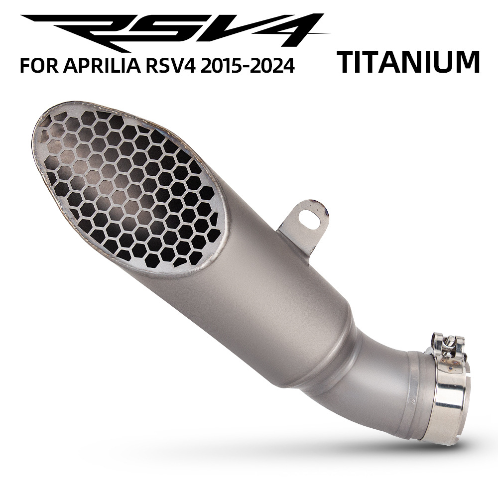 Motorcycle Exhaust Pipe Modification Rsv4 Titanium Alloy Integrated Mid-Tail Section Muffler 2015-2024