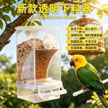 谷壳分离防溅撒鹦鹉下料器外挂自动食盆新款玄凤牡丹鸟类专用喂食